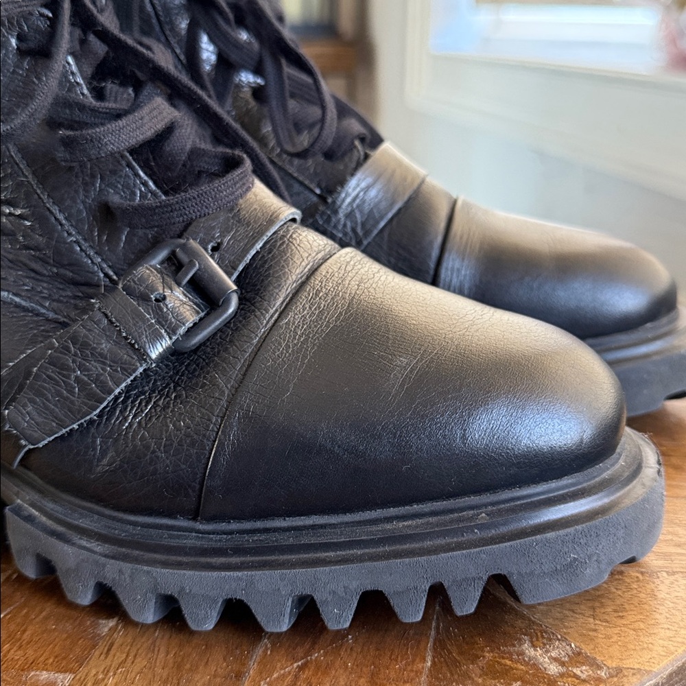 All Saints Tori Shearling Combat Boots 40/10 - Picture 9 of 13
